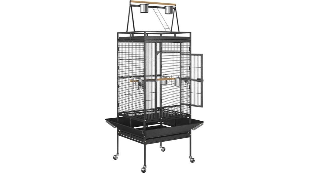 large rolling birdcage stand