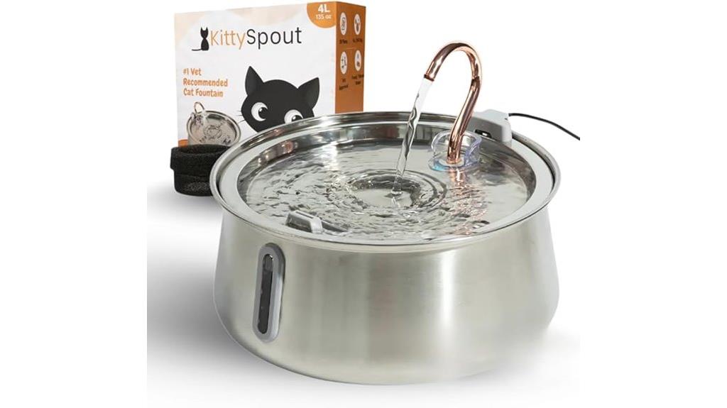 large stainless steel water fountain