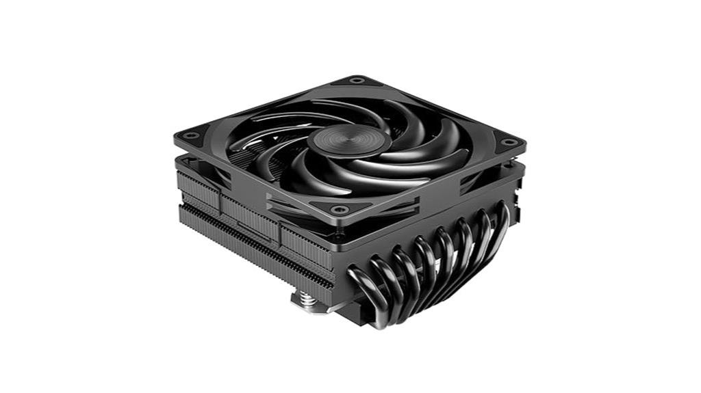 low profile cooler with heatpipes