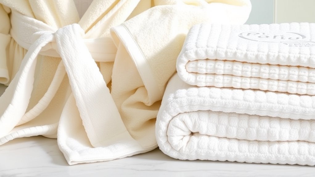 luxury bathrobe towel selection