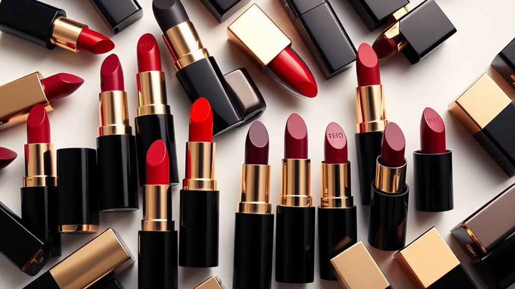 luxury lipstick collection showcase
