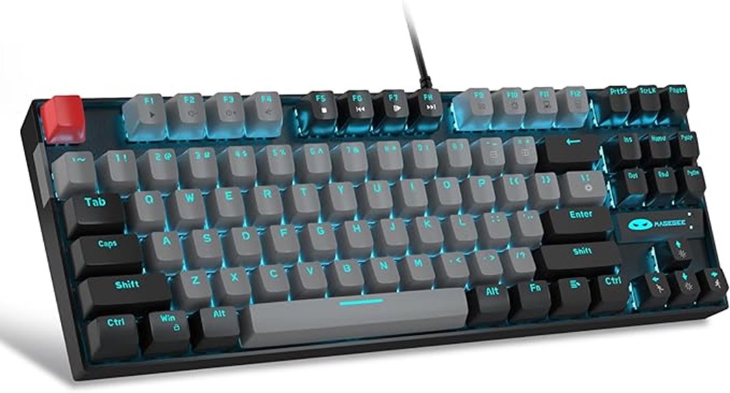 mechanical grey gaming keyboard