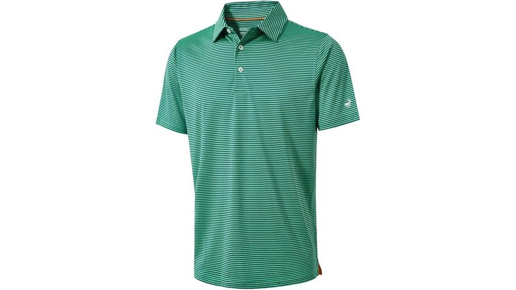 men s striped performance golf shirt