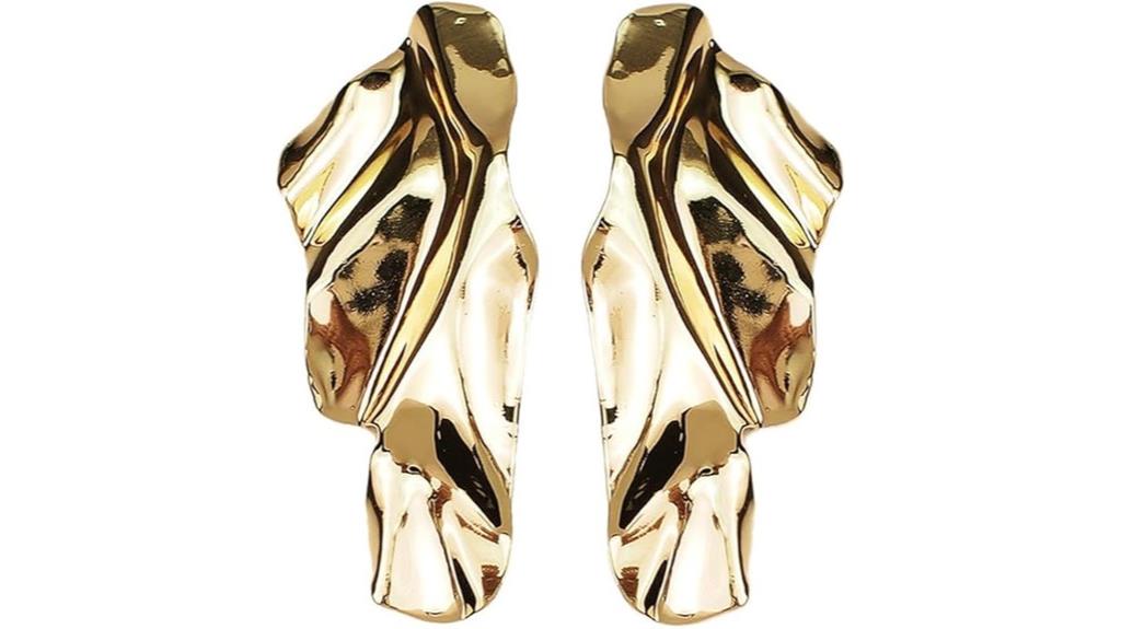 minimalist geometric leaf earrings