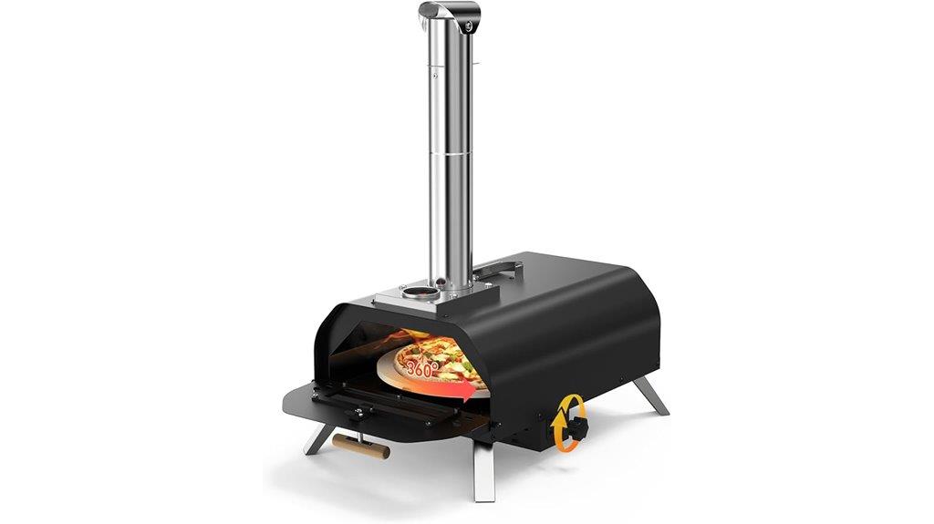 outdoor 12 inch rotating pizza oven