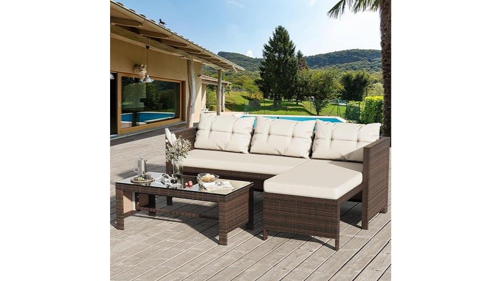 outdoor wicker sectional set