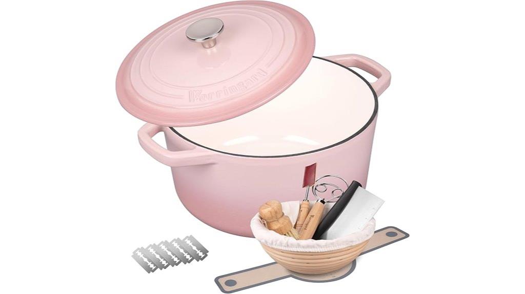pink enameled cast iron