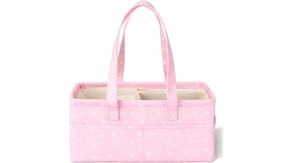 pink star pattern caddy