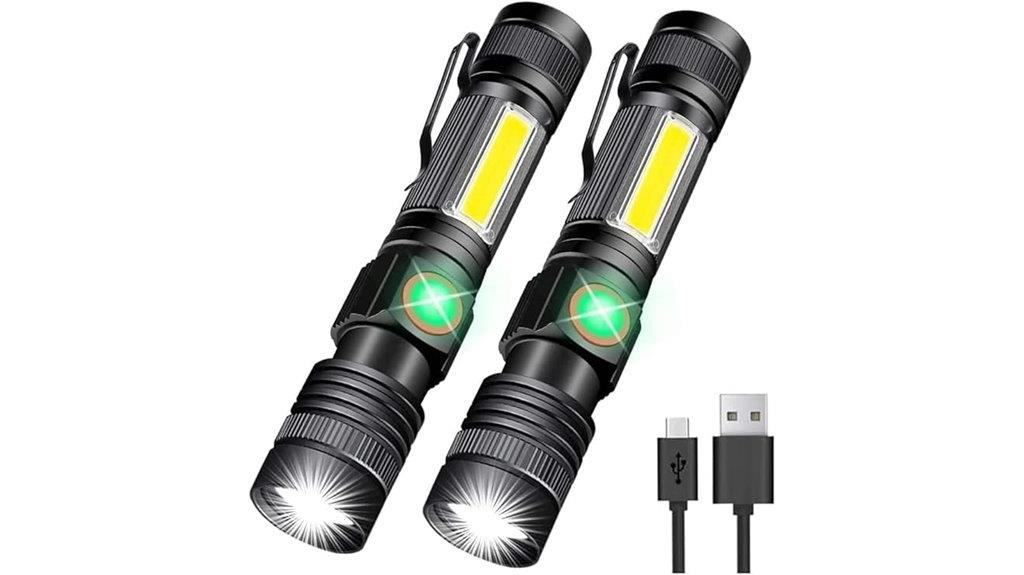 rechargeable usb flashlight with cob sidelight