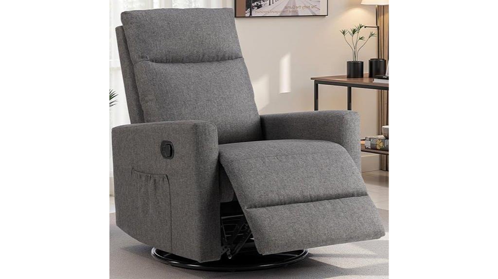 relaxing swivel recliner with footrest