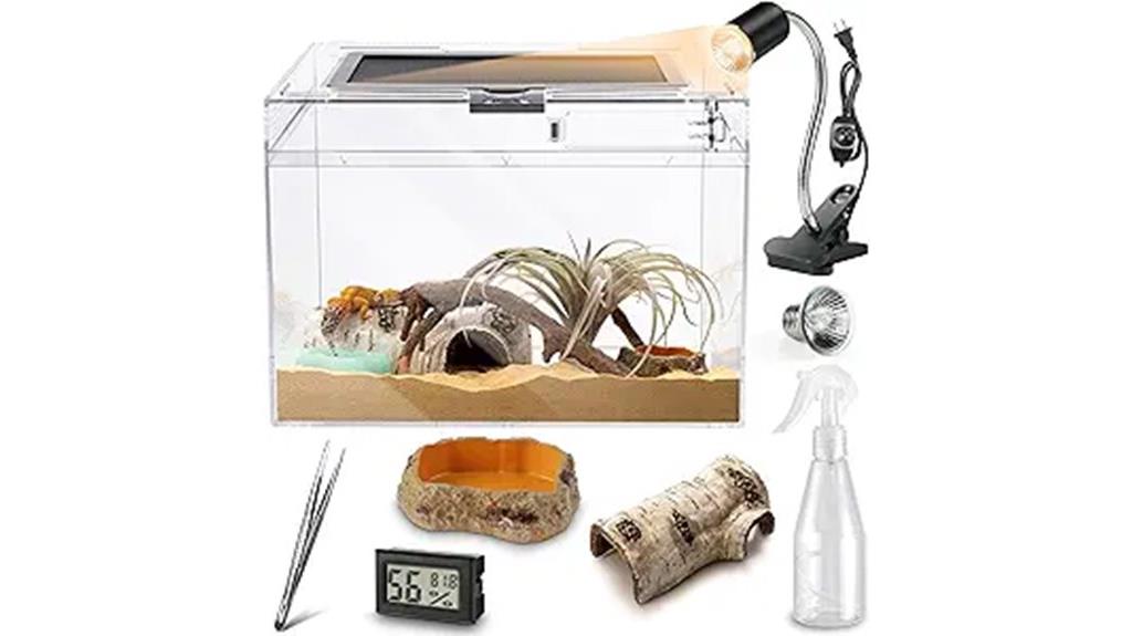 reptile terrarium with accessories