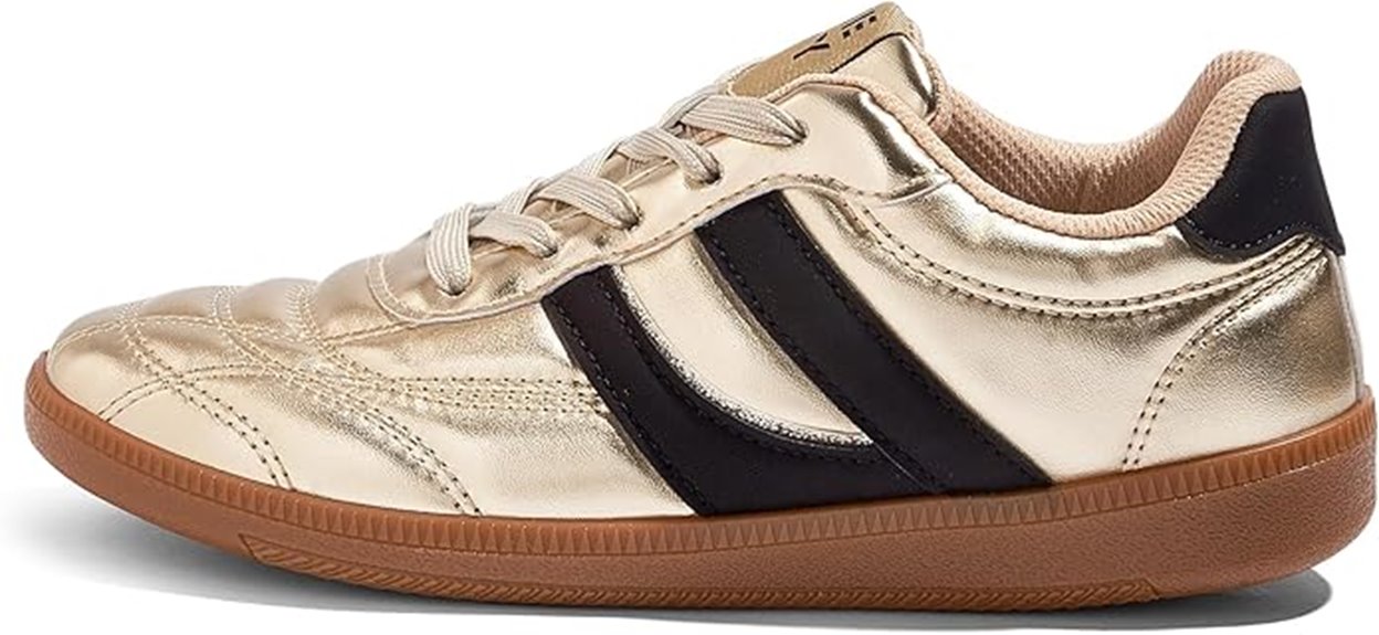 retro leather gum sneakers