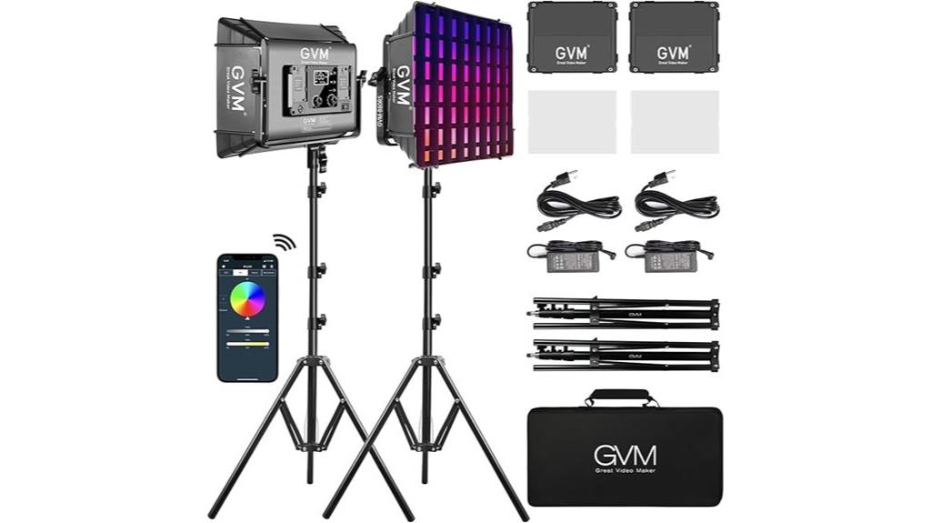rgb lighting kit with softboxes