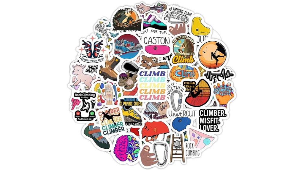 rock climbing sticker set