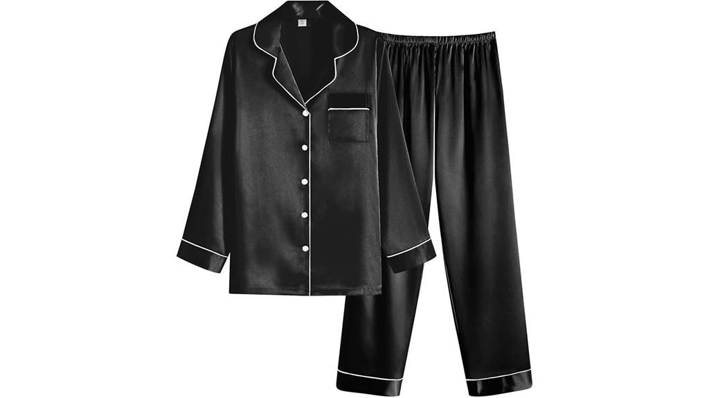 satin button down pajama set