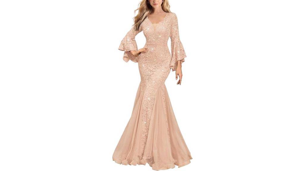 sequin lace mesh maxi