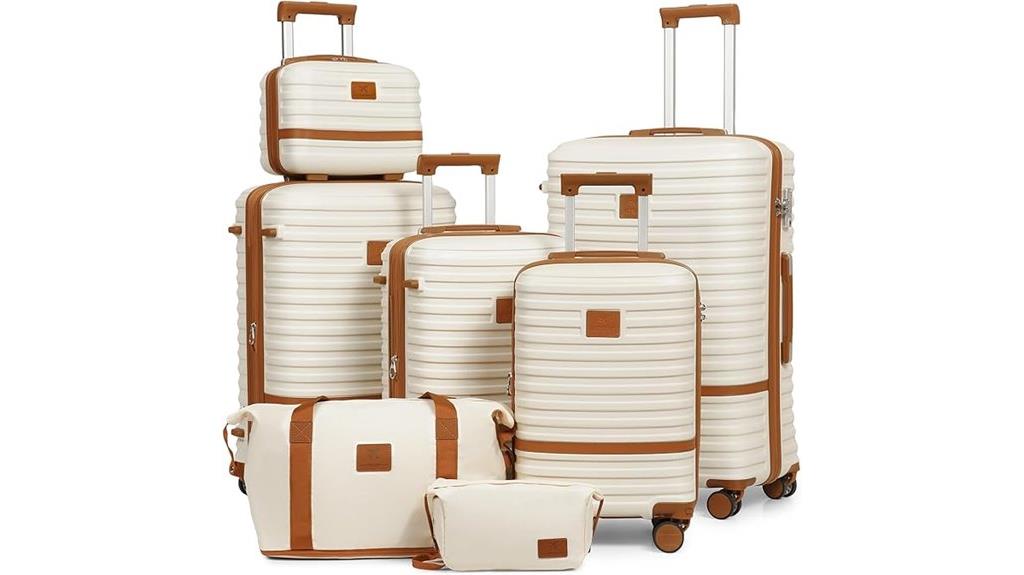 seven piece hardside luggage
