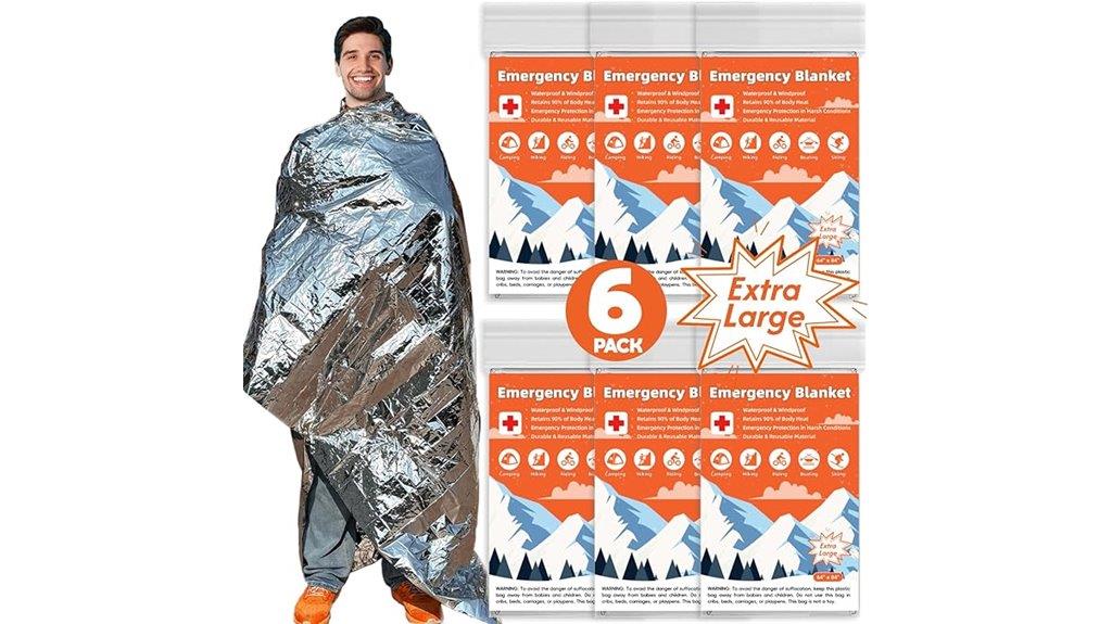 six pack emergency blankets