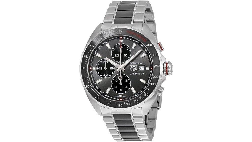sporty silver automatic watch