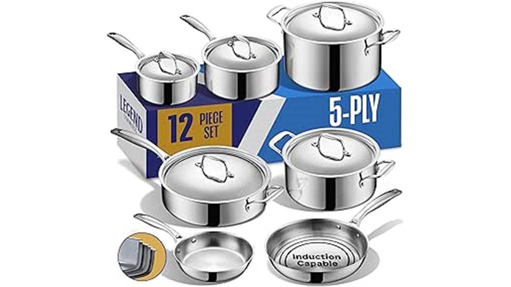 stainless steel 12 piece cookware