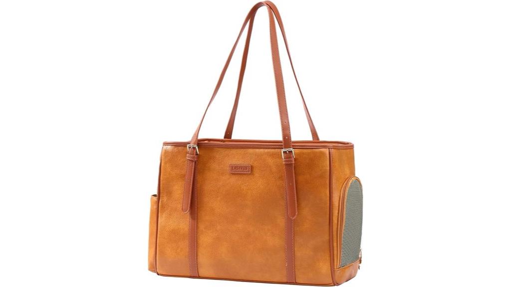 stylish leather pet carrier
