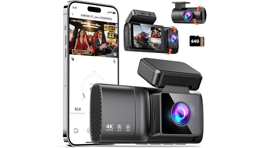 three channel 4k dash cam