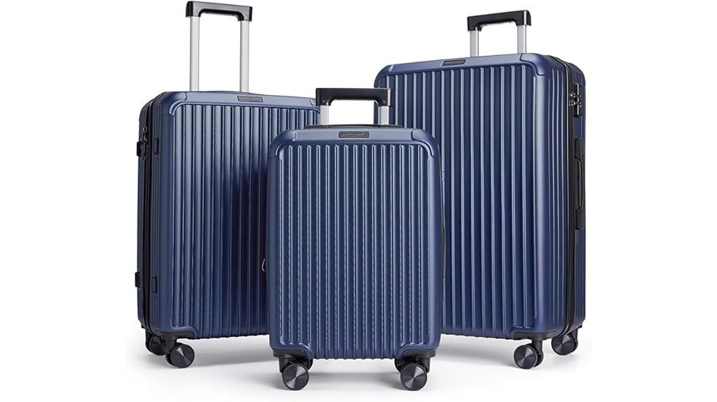 three piece hardside luggage