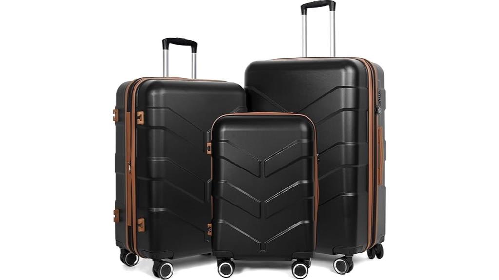 three piece spinner luggage