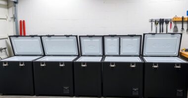 top garage chest freezers