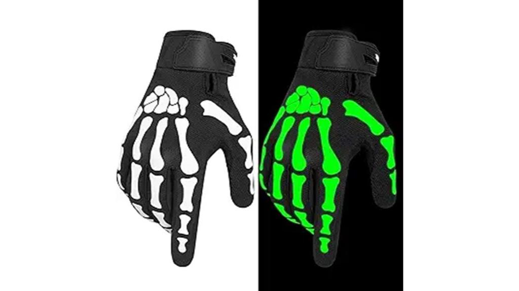 touchscreen breathable skeleton gloves