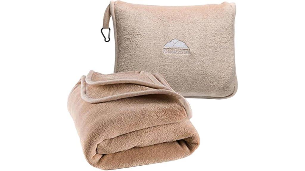 travel blanket pillow combo