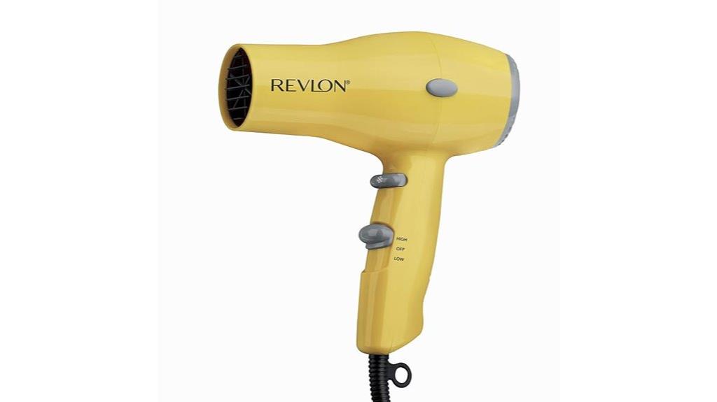 travel sized yellow hair dryer
