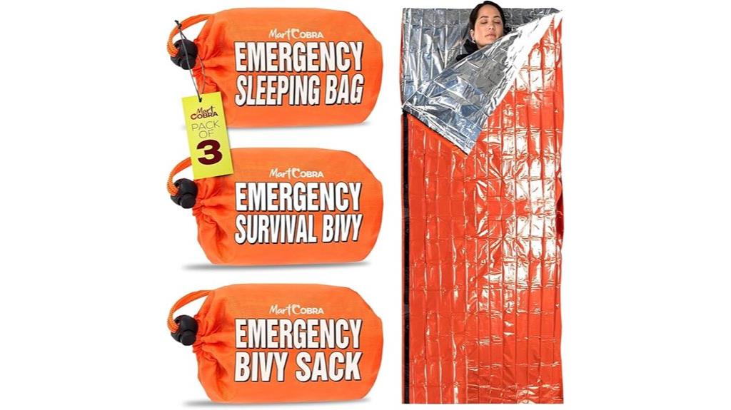 triple pack emergency sleeping bags