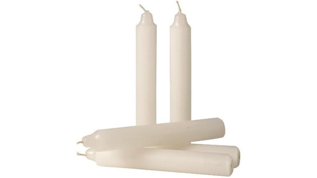 twelve unscented long lasting candles