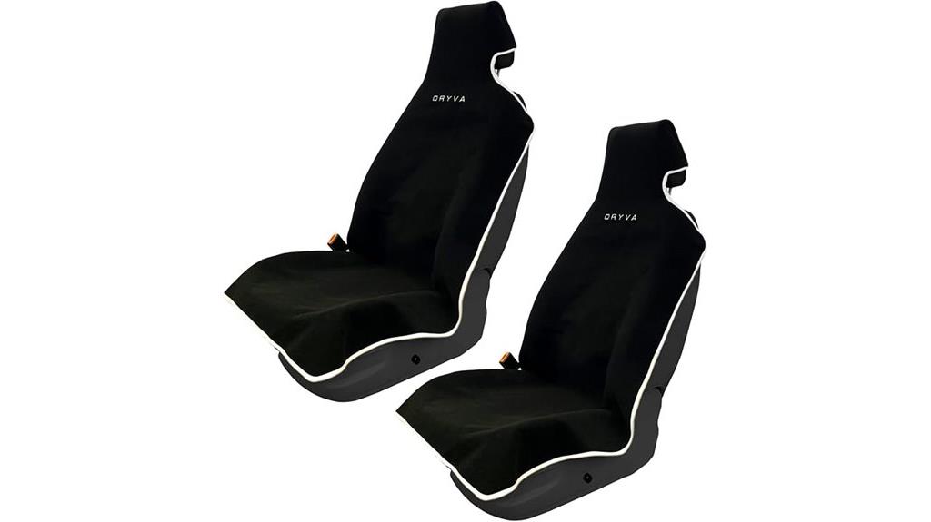 two microfiber seat covers