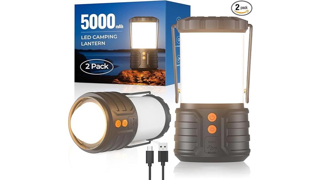 two rechargeable lanterns