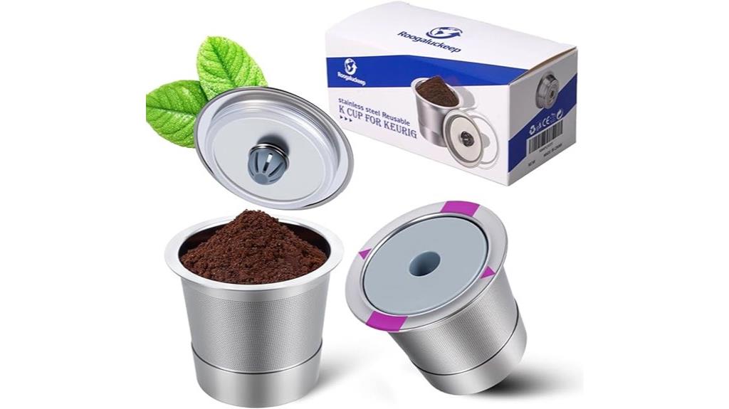 two stainless steel k cup reusable
