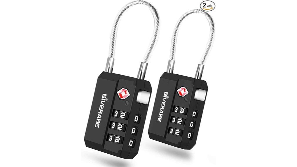 two tsa luggage locks