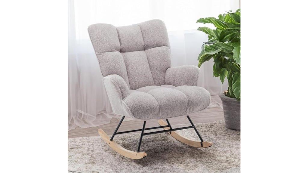 upholstered teddy nursery glider