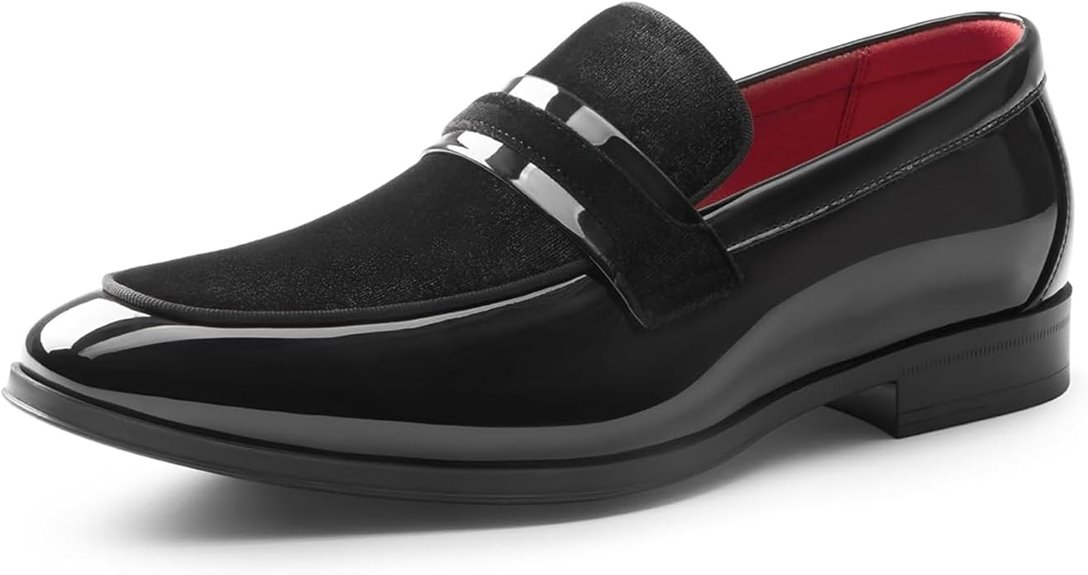 velvet patent loafer shoes