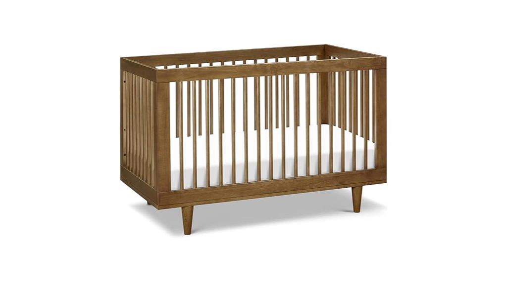walnut 3 in 1 convertible crib