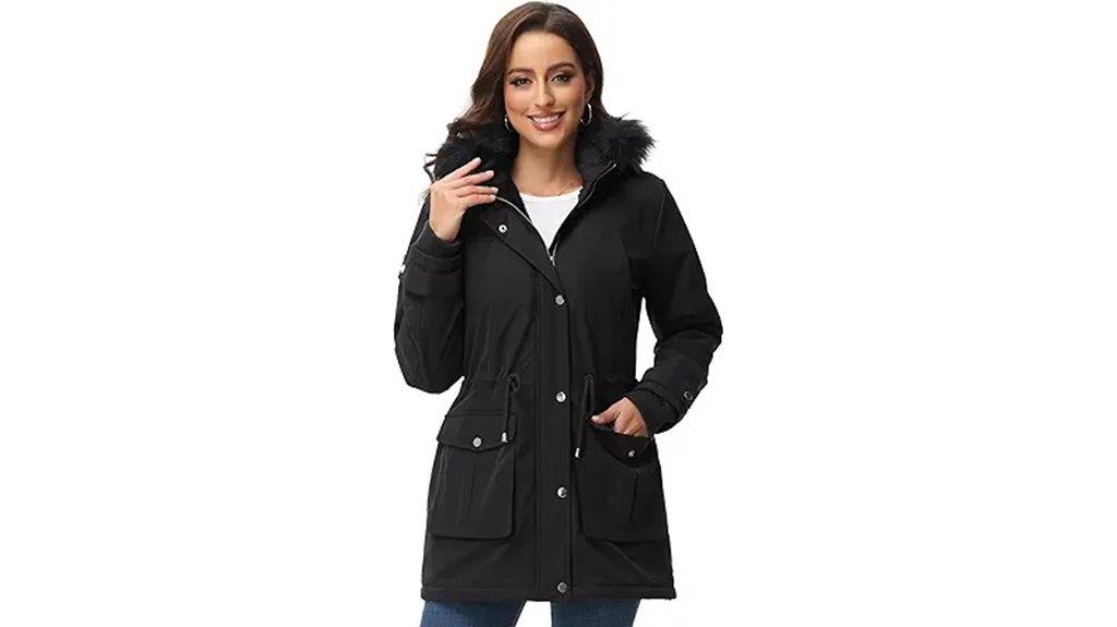 warm fleece lined winter parka