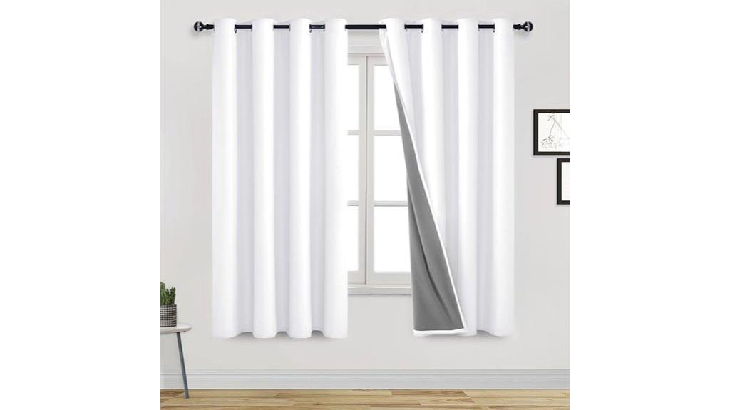 white 63 inch noise reducing curtains