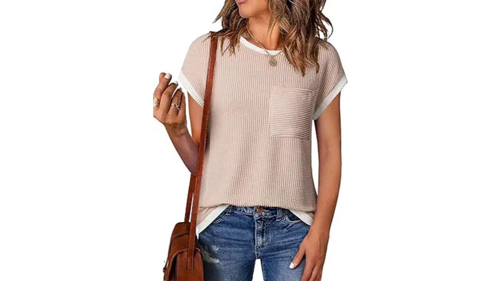 women s ribbed knit t shirt