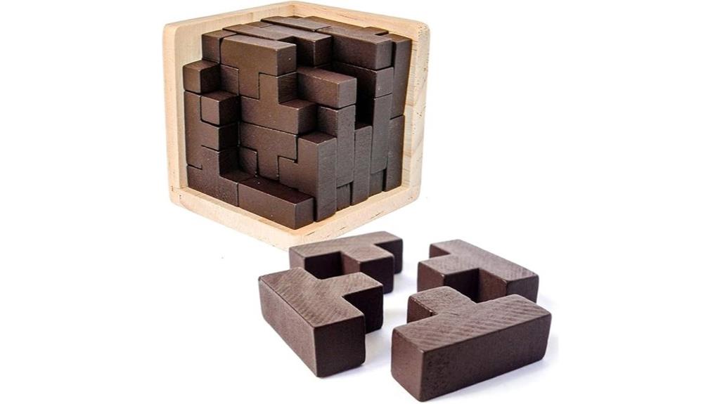 wooden puzzle cube stress