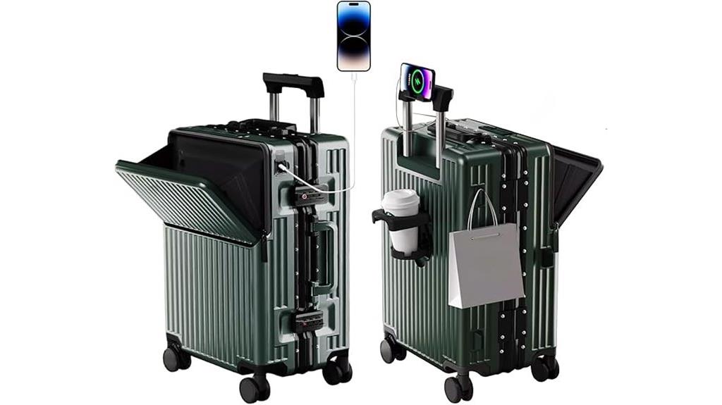 zipperless polycarbonate spinner suitcase