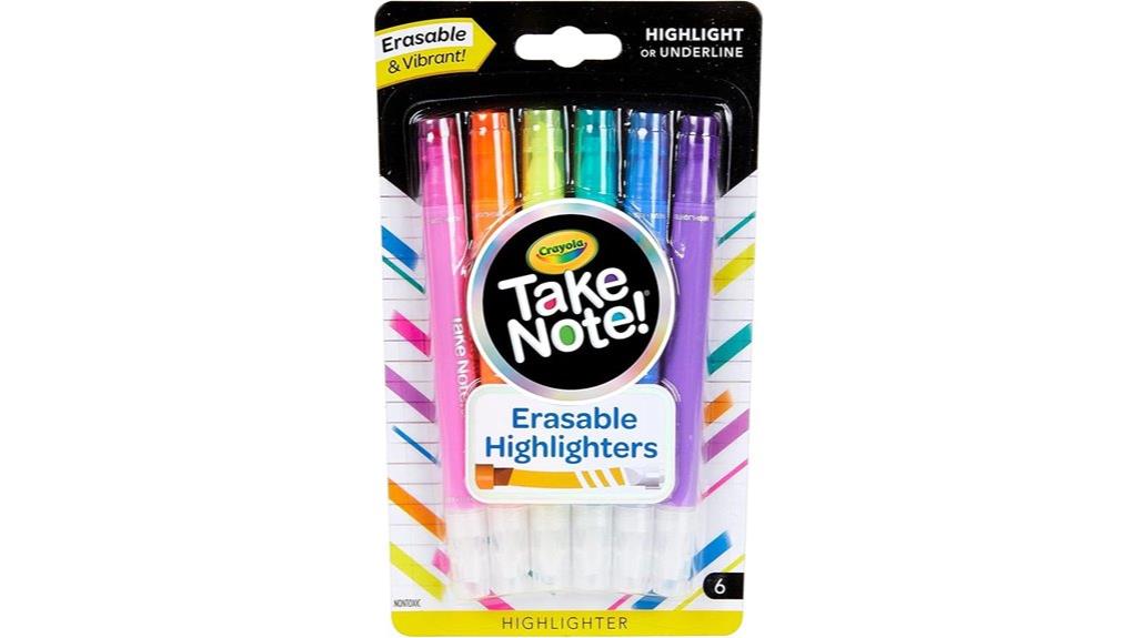 erasable highlighters set of six