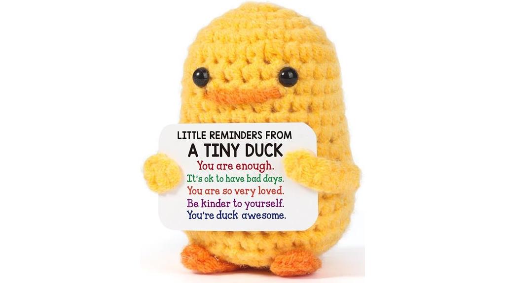 inspirational crochet duck figurine