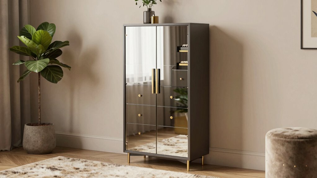 jewelry cabinet size and features