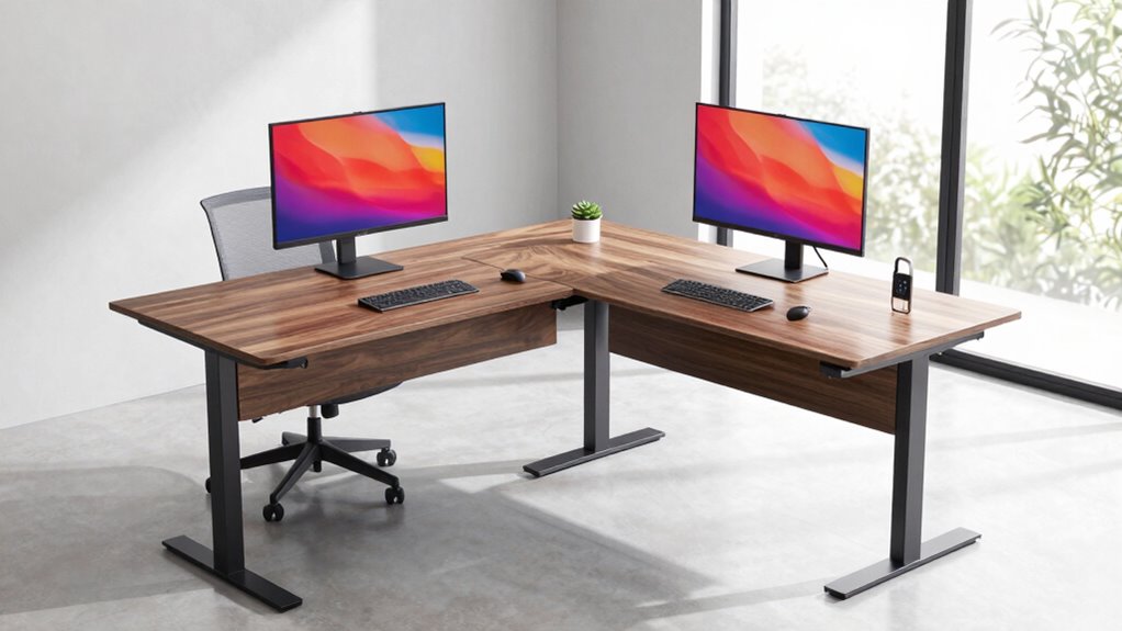 l shape desk features